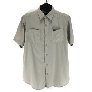 Columbia Short Sleeve Button Up Shirt Men's Medium Beige Active Outdoor Hiking